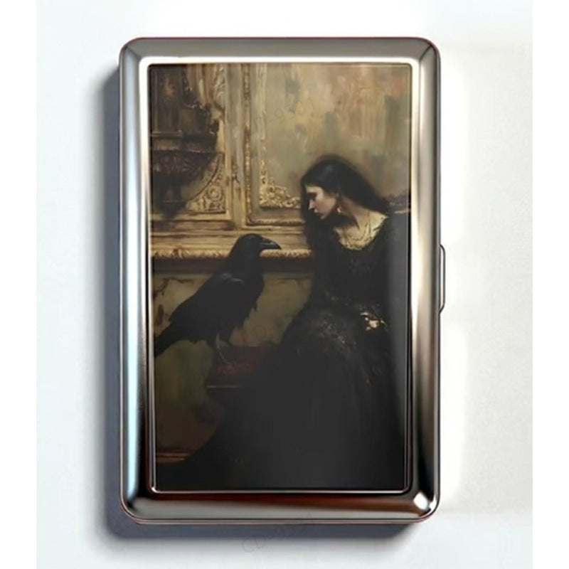 Gildcase metal card and cash case, art deco print